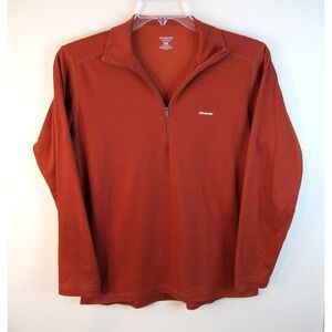 Patagonia Capilene 1/4 Zip‎ Base Layer Pullover Men's Medium Rust Stretch